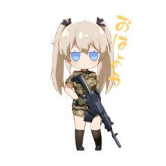 [LINEスタンプ] 可愛いいミリタリーガール