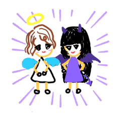 [LINEスタンプ] アクマと天使