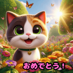 [LINEスタンプ] 三毛猫のいろんな気持ち