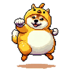 [LINEスタンプ] ヒヨコな太っちょ柴犬 挨拶にも