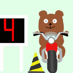 [LINEスタンプ] 働くクルマ？と働く？クマ(自動車学校)