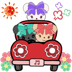 [LINEスタンプ] トイプードル☆仲良し3人組(重ね用)