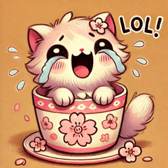 [LINEスタンプ] にゃんこ in カップ