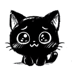 [LINEスタンプ] かわいいクロネコの使いやすいすたんぷ