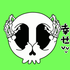 [LINEスタンプ] 【動く♪】022まばたきガイコツスタンプ