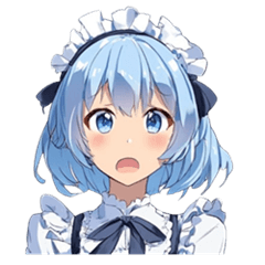 [LINEスタンプ] 鬱な青髪メイド