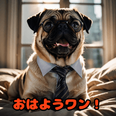 [LINEスタンプ] ビジネスパグの働く日常