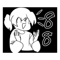 [LINEスタンプ] ポニテの女ノ子1