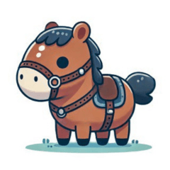 [LINEスタンプ] のんびりうまちゃん