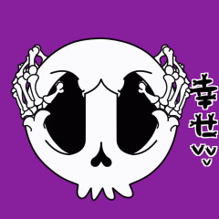 [LINEスタンプ] 【動く♪】023まばたきガイコツスタンプ