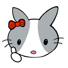 [LINEスタンプ] 可愛い灰色うさぎ