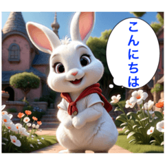 [LINEスタンプ] ウサちゃんのポジティブなあいさつ