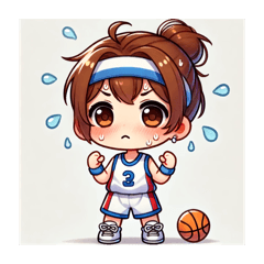 [LINEスタンプ] 女子バスケットボール部キャラの画像（メイン）