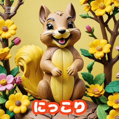 [LINEスタンプ] クレイ風リス