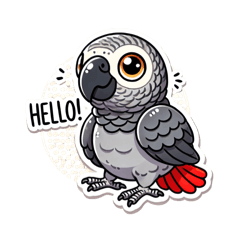 [LINEスタンプ] 英語でヨウムの画像（メイン）