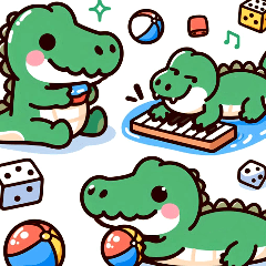 [LINEスタンプ] いたずらワニ兄弟