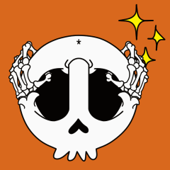 [LINEスタンプ] 【動く♪】025まばたきガイコツスタンプ
