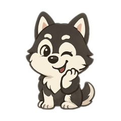 [LINEスタンプ] シンプルなハスキー