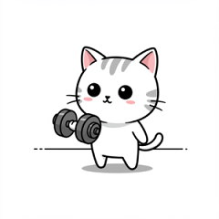 [LINEスタンプ] かわいいジム猫トレーニングスタンプ