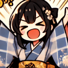 [LINEスタンプ] デフォルト和服少女