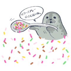 [LINEスタンプ] 日常写真で遊ぶアザラシと仲間たち