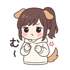 [LINEスタンプ] ポニーテールの犬系彼女