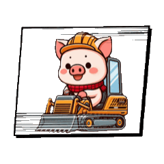 [LINEスタンプ] キュートなブタさん 乗り物3