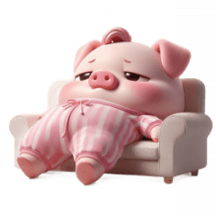 [LINEスタンプ] ピンクの豚 無力で世の中にうんざり