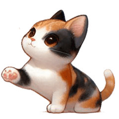 [LINEスタンプ] かわいい三毛猫の会話