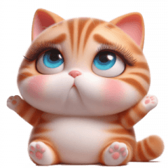 [LINEスタンプ] 大きな目の猫 頭の中はてなマーク