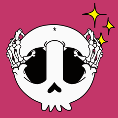 [LINEスタンプ] 【動く♪】026まばたきガイコツスタンプ