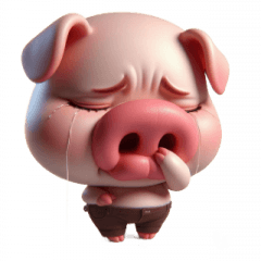 [LINEスタンプ] 厚い唇のピンクのブタ 恥ずかしそうにくる