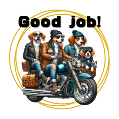 [LINEスタンプ] ワンちゃんライダーでGO