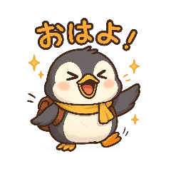 [LINEスタンプ] あいさつするペンギン