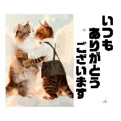 [LINEスタンプ] ラブリー♡キュート♡動く猫♡敬語♡挨拶
