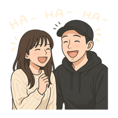 [LINEスタンプ] 恋人同士の普段のやりとり-奈々＆Nick