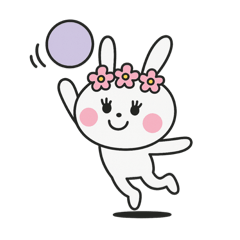 [LINEスタンプ] バレーする白うさぎ