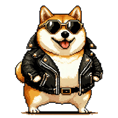 [LINEスタンプ] ロックでハードな太っちょ柴犬