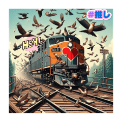 [LINEスタンプ] 鳥と鉄道