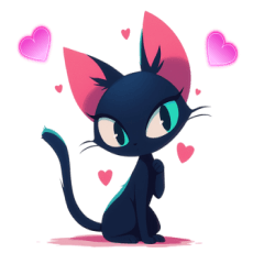 [LINEスタンプ] 黒猫の日常会話 (1)