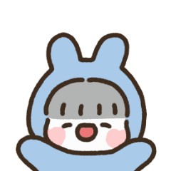 [LINEスタンプ] もちもちうさぎ：ブルーちゃん (アニメ)