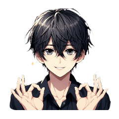 [LINEスタンプ] 黒髪爽やかイケメンの日常♡文字無し。