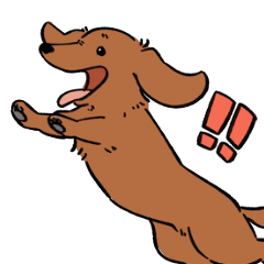 [LINEスタンプ] 陽気なダックスフンド・レッド