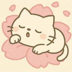 [LINEスタンプ] ふわねこ日和・春のさくらスタンプ