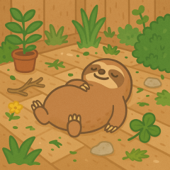 [LINEスタンプ] ぽっちゃりまるナマケモノ