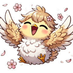 [LINEスタンプ] もふもふヒヨコの春ダンス