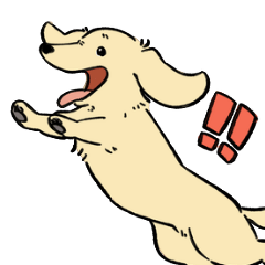 [LINEスタンプ] 陽気なダックスフンド・イエロー