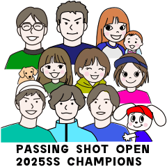 [LINEスタンプ] わいわいPASSING SHOT 2025春夏 優勝チーム