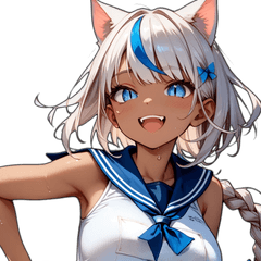 [LINEスタンプ] ギャル猫ちゃん プールデートVer