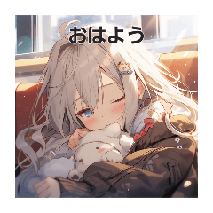[LINEスタンプ] 挨拶をする女の子たち
